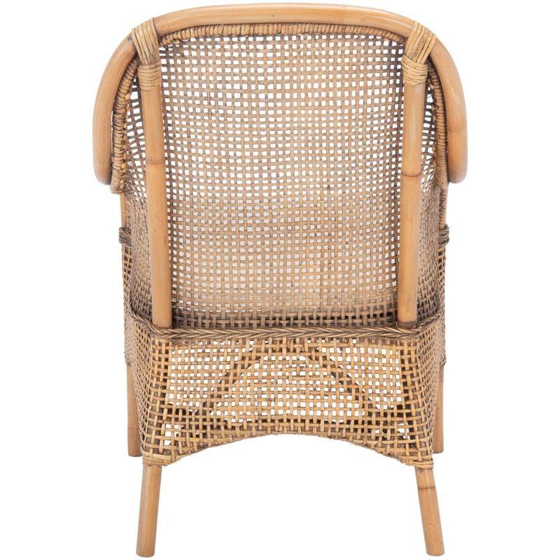 Charlie Rattan Accent Chair W/ Cushion - ACH6514 - White/Honey Brown Wash - Safavieh