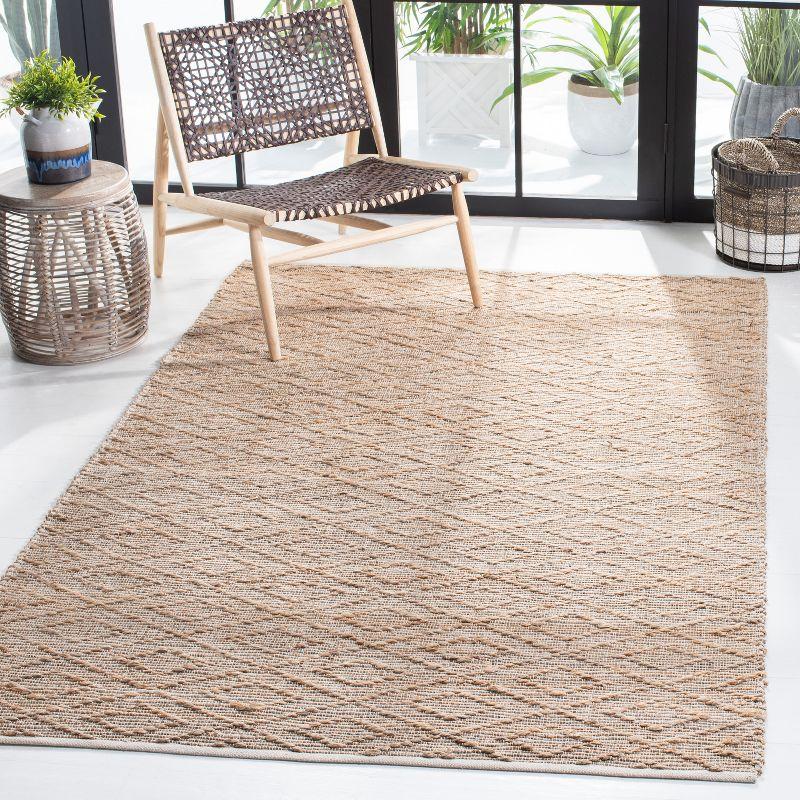 Natural Jute and Cotton Handwoven Rectangular Area Rug