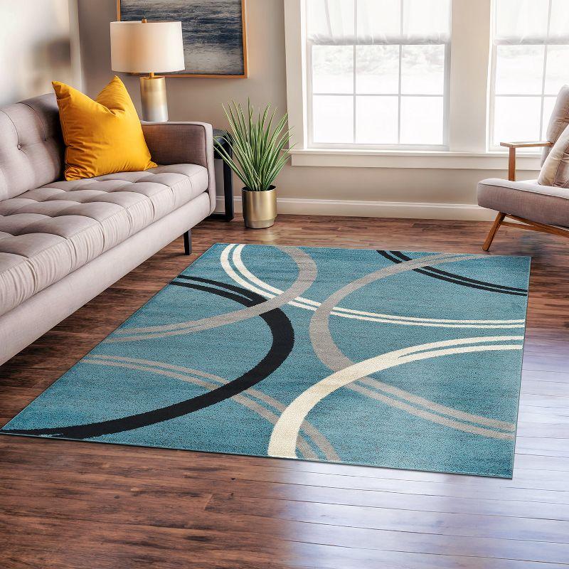 World Rug Gallery Contemporary Abstract Circles Design Area Rug