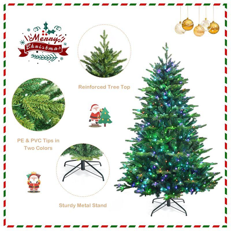 The Holiday Aisle® 6/7/8ft App Controlled Christmas Tree, Pe/pvc Xmas Tree W/ Color Changing Led Lights