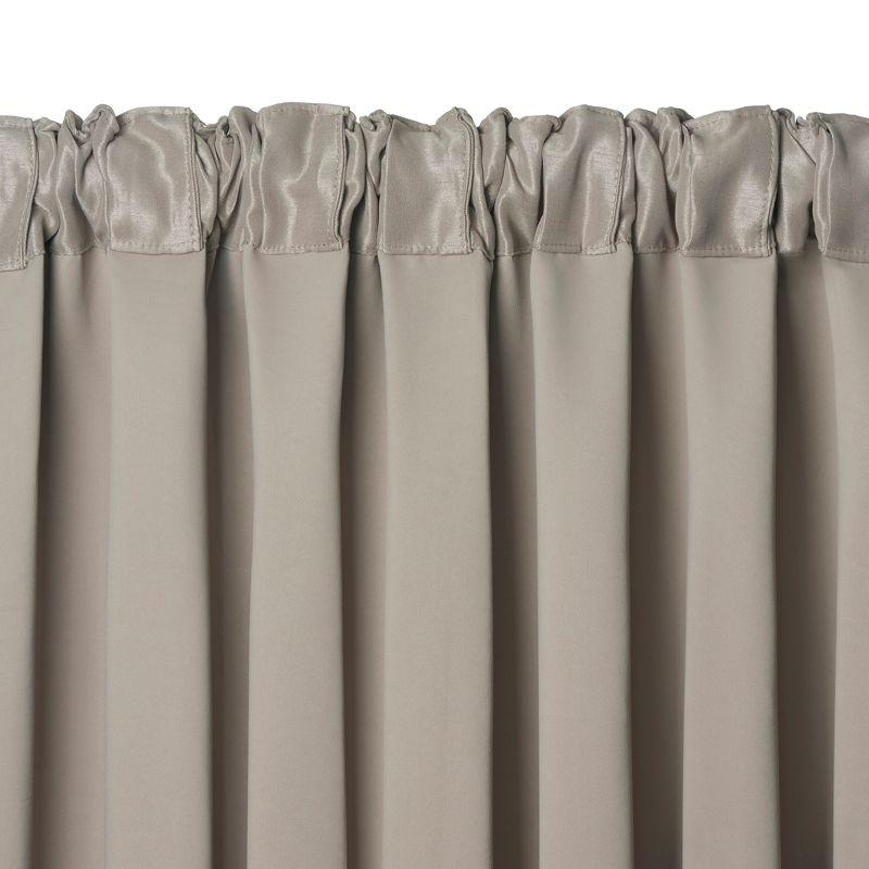 Silver Faux Silk Blackout Pleated Drape Panel