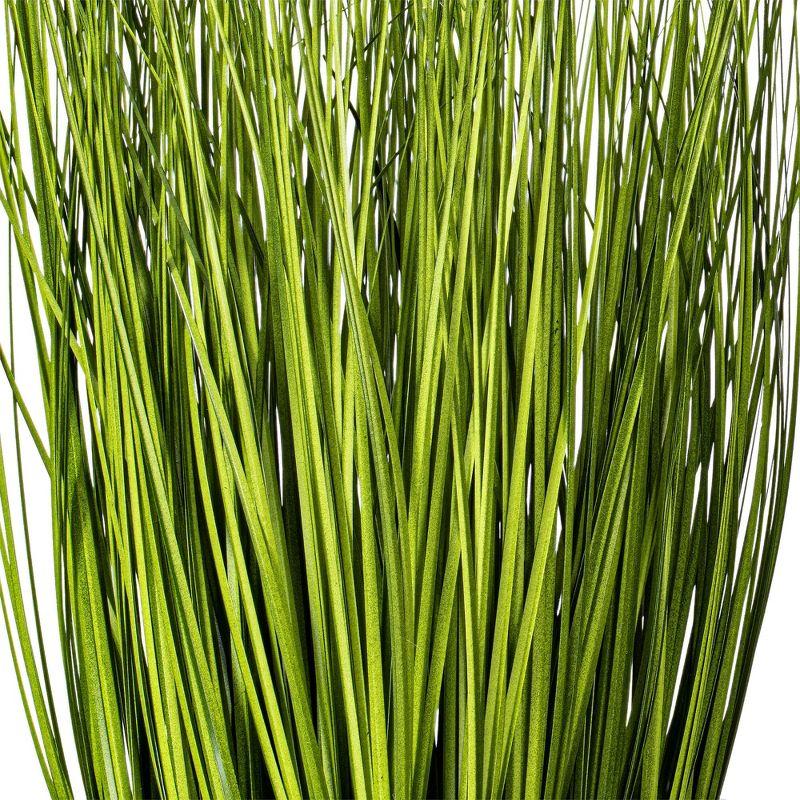 Vickerman 11.5" Artificial Green Potted Grass. In a 4.25"Lx4.25"Wx4"H base.