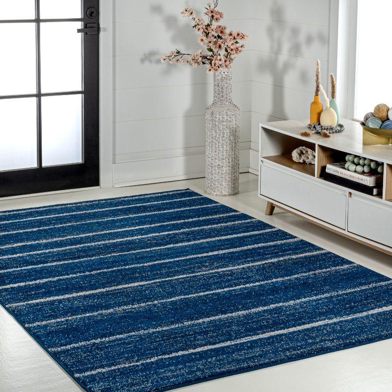 JONATHAN Y Williamsburg Minimalist Stripe Navy/Cream 3 ft. x 5 ft. Area Rug