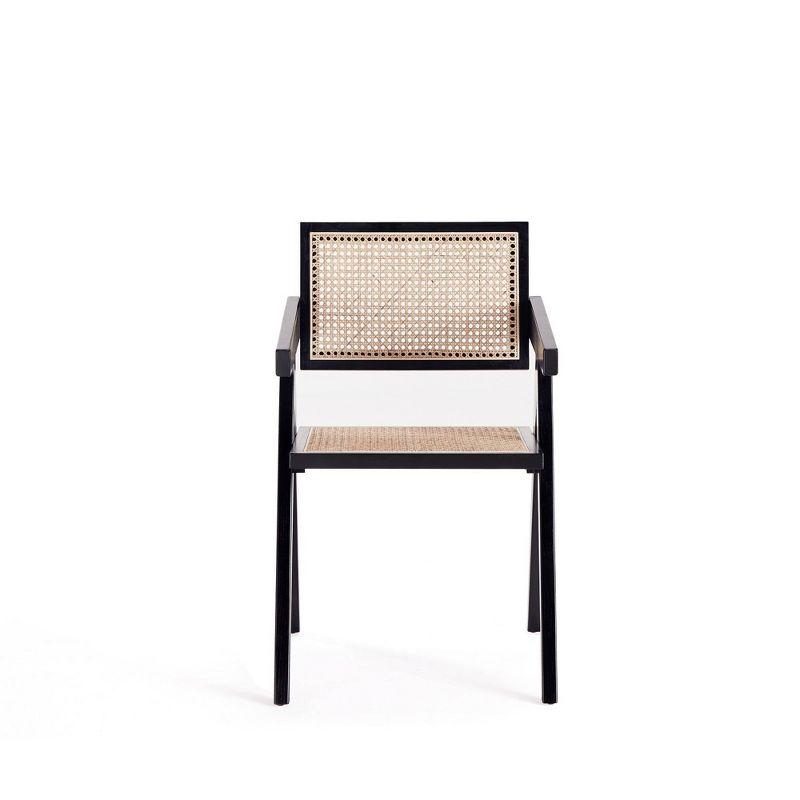 Hamlet Black and Natural Cane A-Frame Armchair