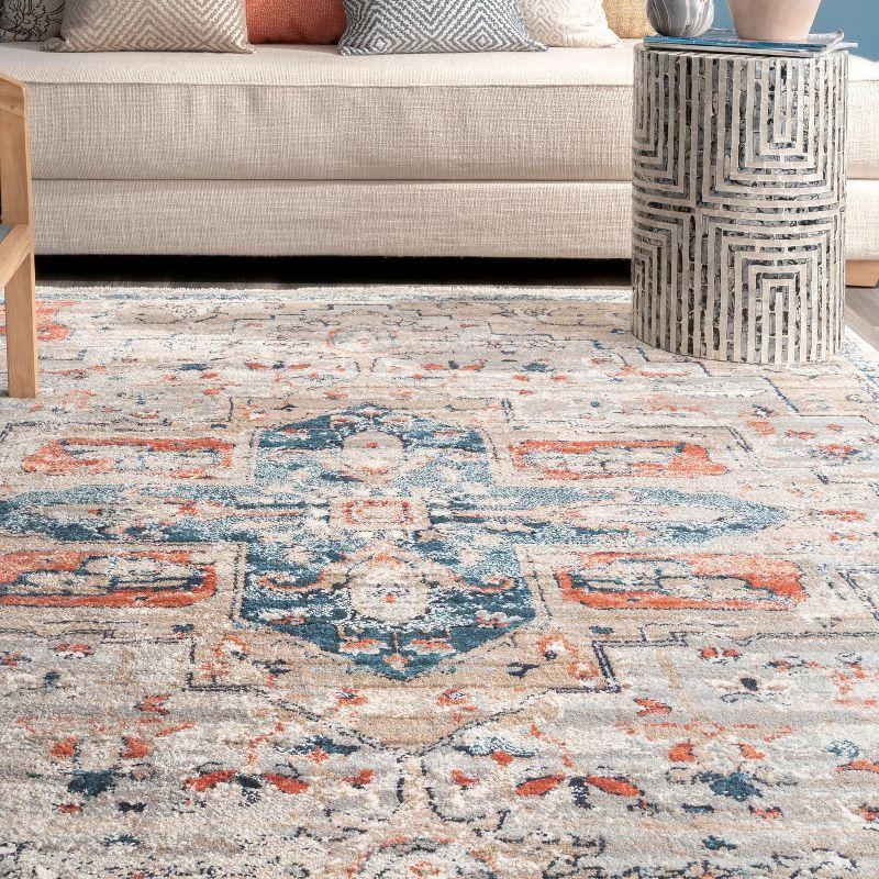 Regal Charm 4x6 ft Stonewashed Blue Polypropylene Area Rug