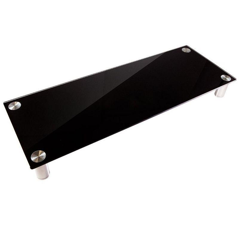 Elevate 30.8" Black Glass and Aluminum Desktop Stand