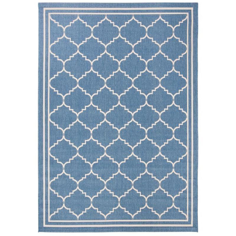 Courtyard CY6889 Power Loomed Indoor and Outdoor Area Rug - Blue/Beige - 5'3"x7'7" - Safavieh
