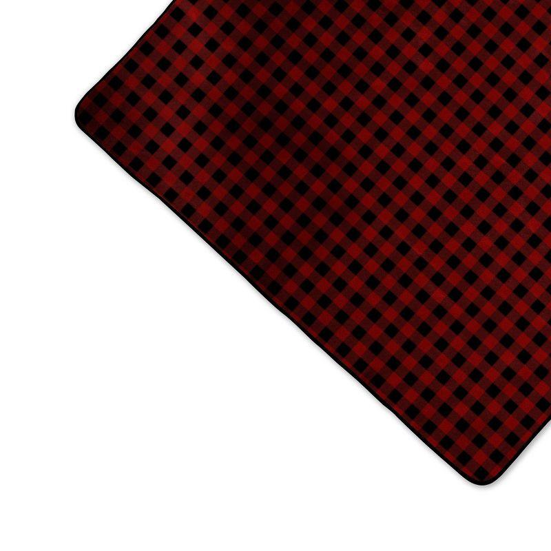 Picnic Time Blanket Tote XL Outdoor Picnic Blanket - Red/Black Buffalo Check