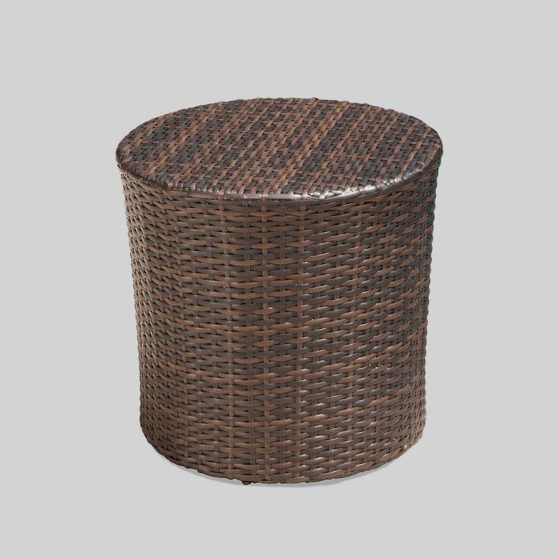 Littleton 3pc All-Weather Wicker Patio Stacking Chair Chat Set - Brown - Christopher Knight Home