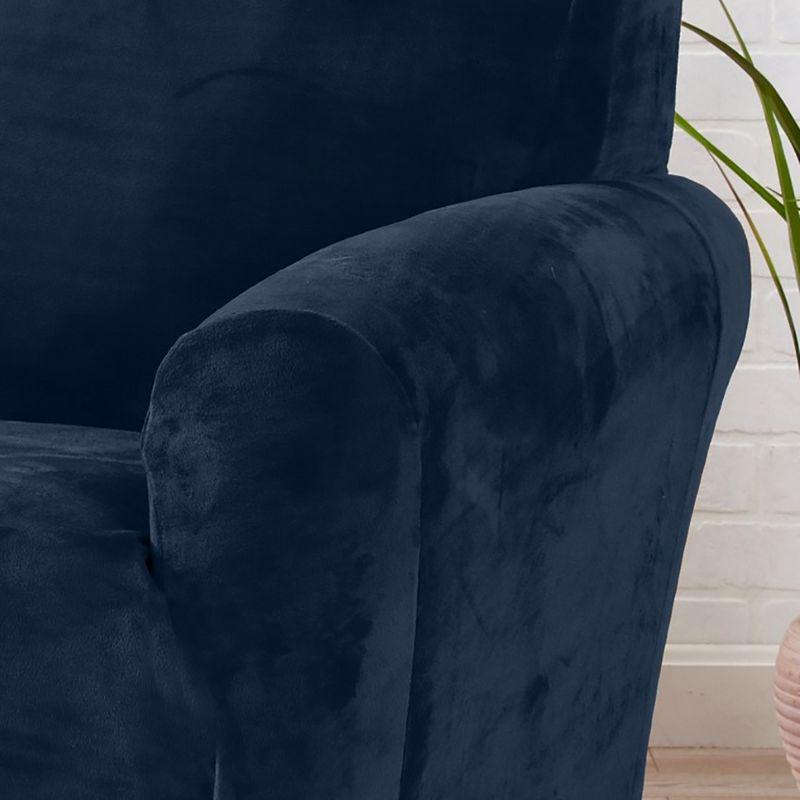 Symple Stuff Velvet Plush Stretch Chair Slipcover