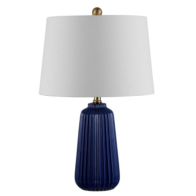 Sawyer Navy Blue 24" Modern Textured Ceramic Table Lamp