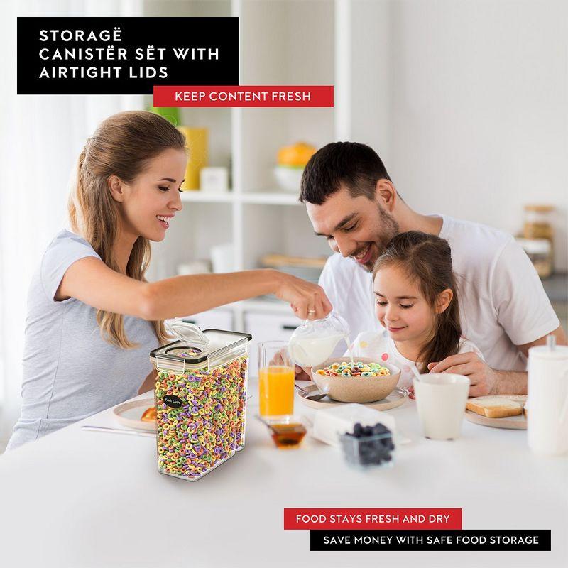 DWËLLZA KITCHEN Airtight Cereal Food Storage Containers For Flour & Sugar Including 1 Marker & 8 Labels (Set of 3)