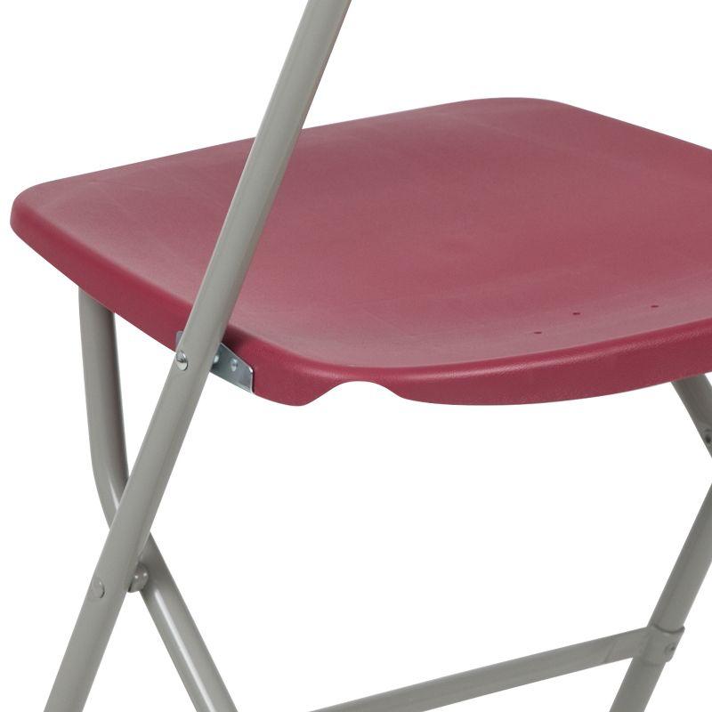 Emma and Oliver Folding Chair - Red Plastic - 4 Pack 650LB Weight Capacity - Event Chair