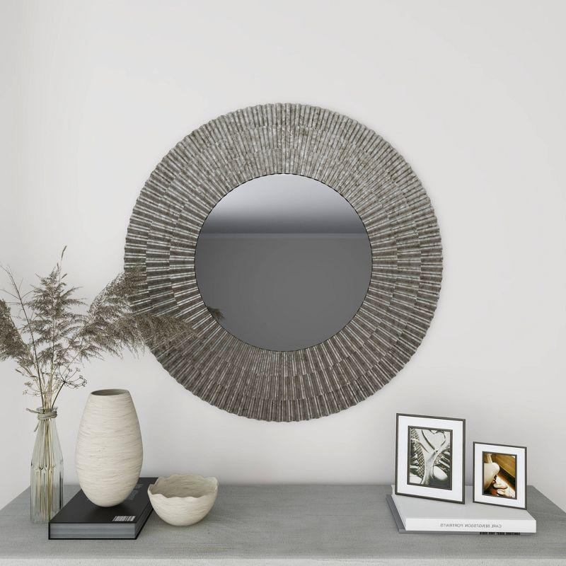 Farmhouse Metal Wall Mirror Gray - Olivia & May