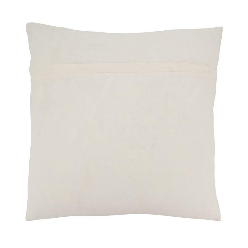 White Cotton Embroidered Square Throw Pillow Cover