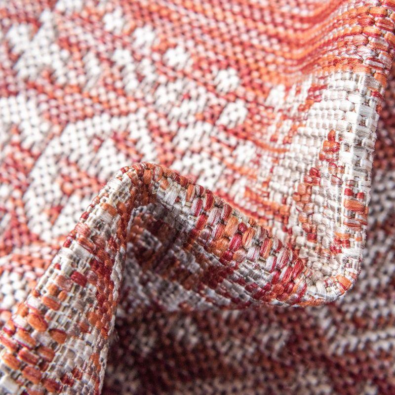 Unique Loom 5' 3 x 8' 0 Rectangle Indoor/Outdoor Border Rust Red Area Rug