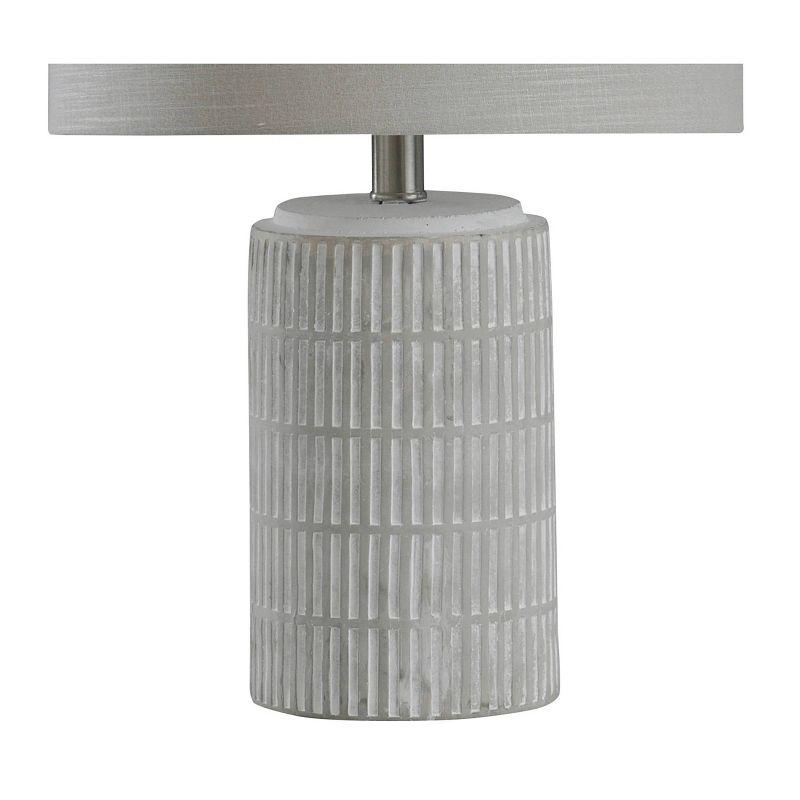 Joni Table Lamp Distressed Gray - StyleCraft: Ceramic Body, Polyester Drum Shade, UL Listed