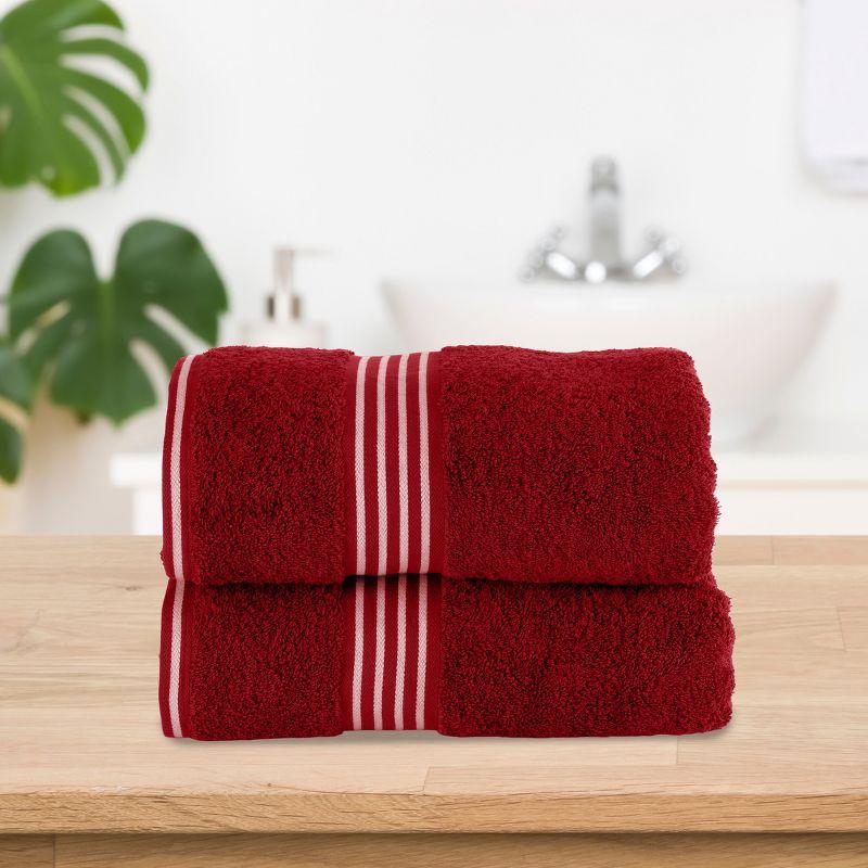 Lavish Home Luxury Cotton Bath Towels, Burgundy