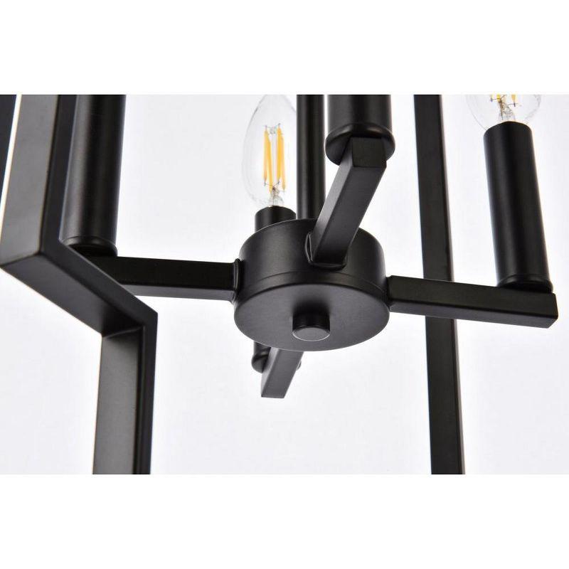 Elegant Lighting Rosenfeld 4 lights pendant in black