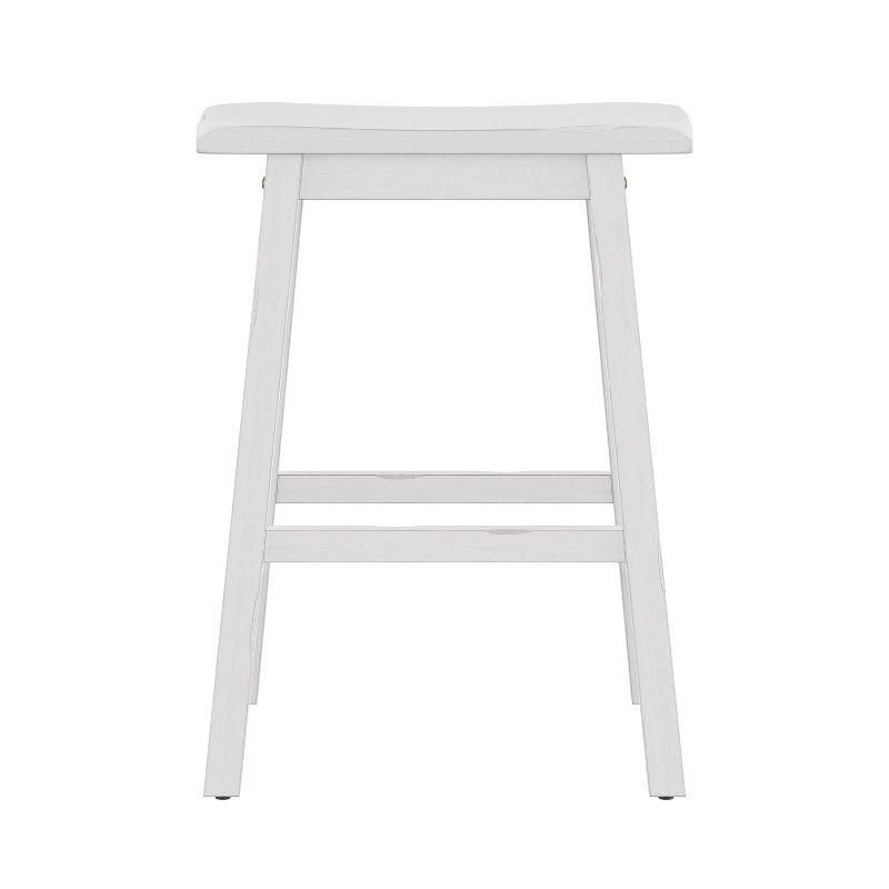 Sea White 24" Backless Saddle Wood Counter Stool