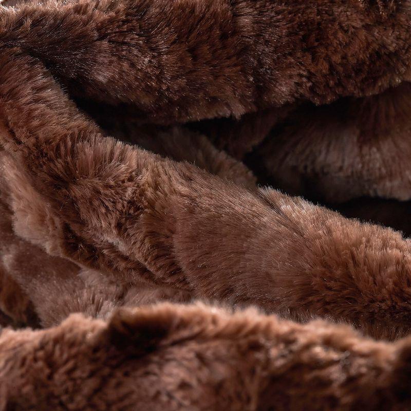 Cheer Collection Ultra Soft Faux Fur Throw Blanket - Brown