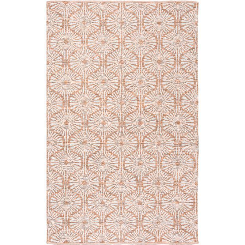 Montauk Orange and Ivory Handwoven Cotton Area Rug