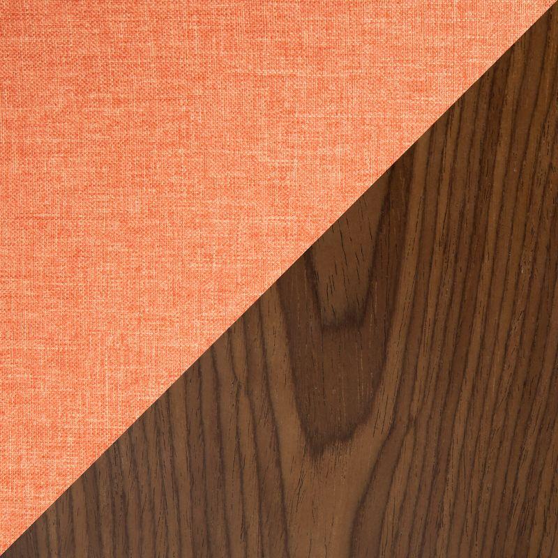 LumiSource Gardenia Mid-Century Modern Dining Accent Chair with Swivel Orange/Walnut: Polyester Upholstery, Wood Legs, No Assembly Required