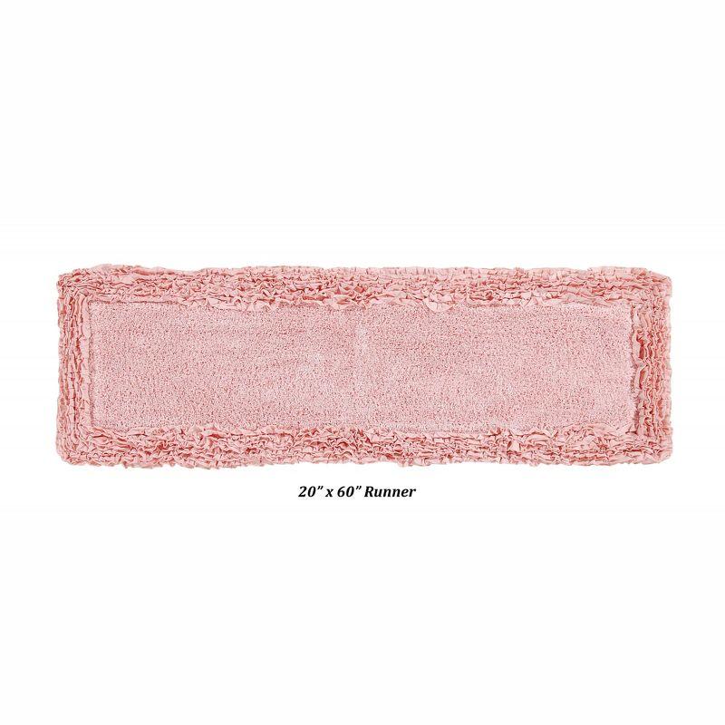 Better Trends Shaggy Boader 100% Cotton Tufted Non- Slip Backing Bath Rug 20" x 60" Runner - Pink