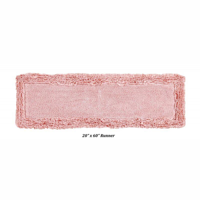 Plush Pink Cotton Shaggy Border 20" x 60" Bath Rug