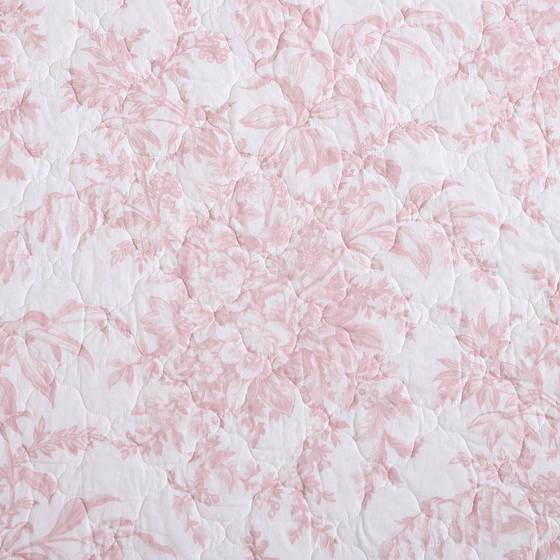Laura Ashley Bedford Pink Cotton Reversible Quilt Set