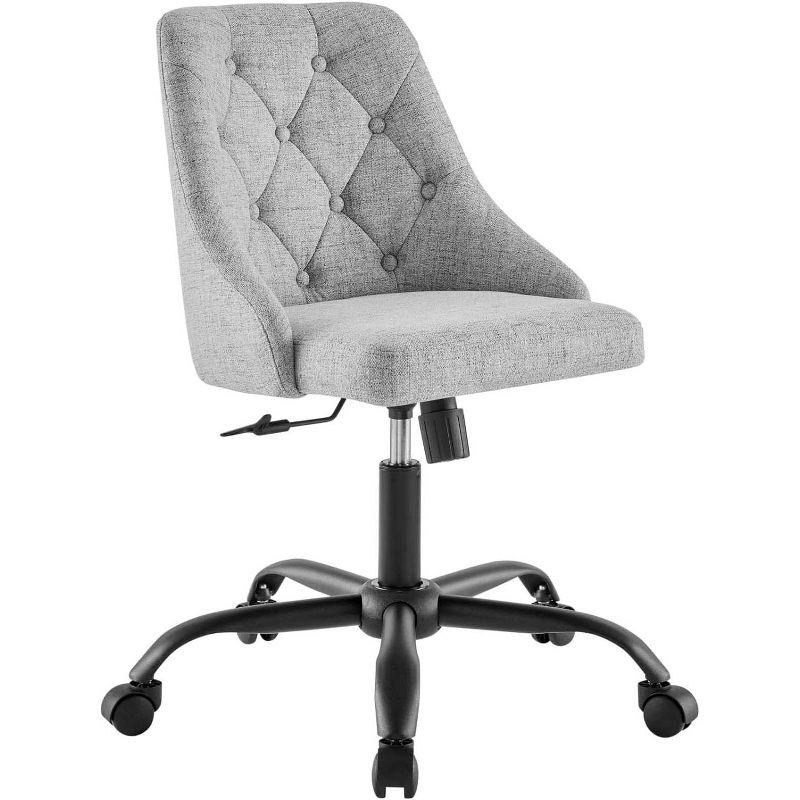 Vintage Modern Elegance Swivel Task Chair in Black Light Gray