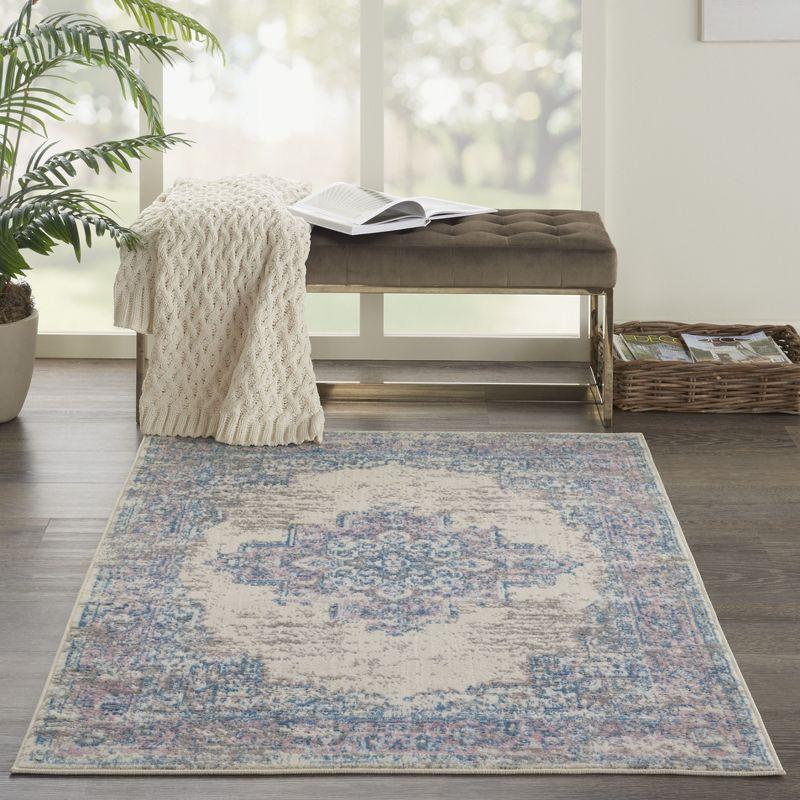 Nourison Grafix GRF14 Ivory/Pink Area Rug - Ivory/Pink 3' x 5'