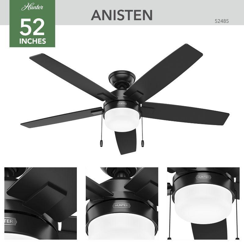 52" Anisten Ceiling Fan with LED Light Kit and Pull Chain - Hunter Fan