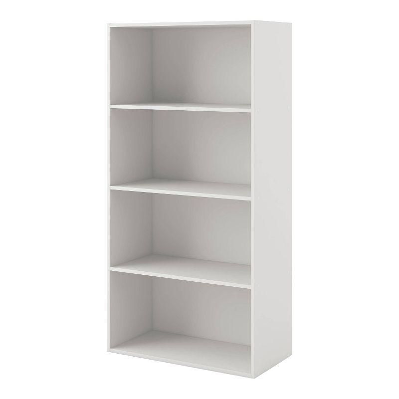 24/7 Shop At Home 46.9" Silkpath Modern 4 Tier Stackable and Modular Bookcase White: Modular Organizer, Open Shelving