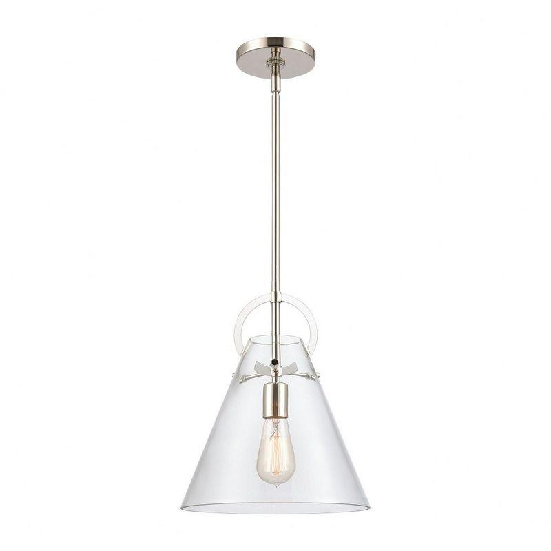 Gabby Mini Polished Nickel 1-Light Pendant with Clear Glass