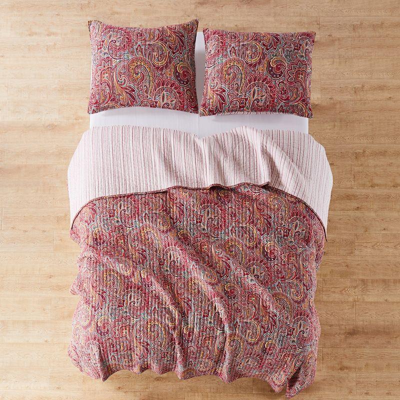 Kimpton Red Cotton King Reversible Quilt Set