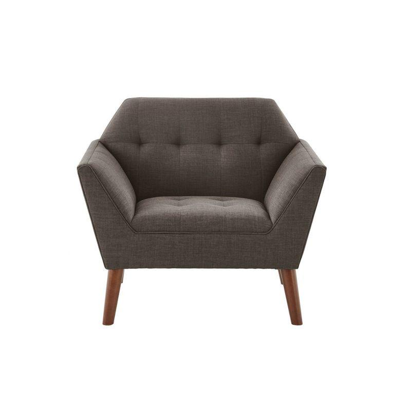 Newport Lounge Chair Charcoal - Ink+Ivy: Mid-Century Modern, Button Tufted, Wood Legs