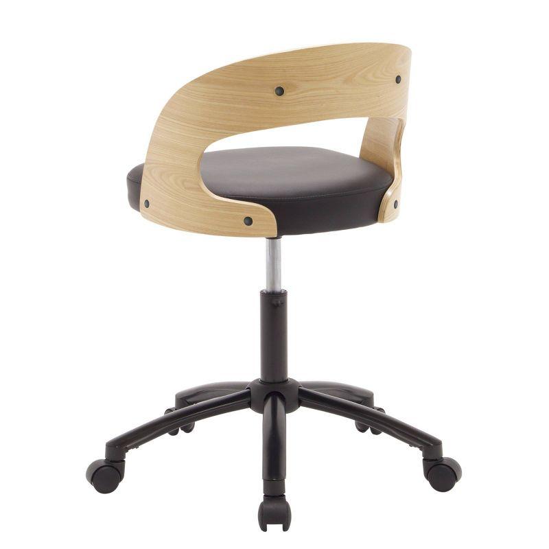 Ashwood Task Chair Black/Ashwood - Calico Designs: Pneumatic Lift, Durable Vinyl, 5-Star Base