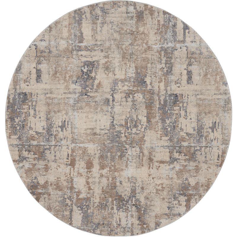 Nourison Rustic Textures Contemporary Indoor Area Rug Beige/Grey 5'3" x round