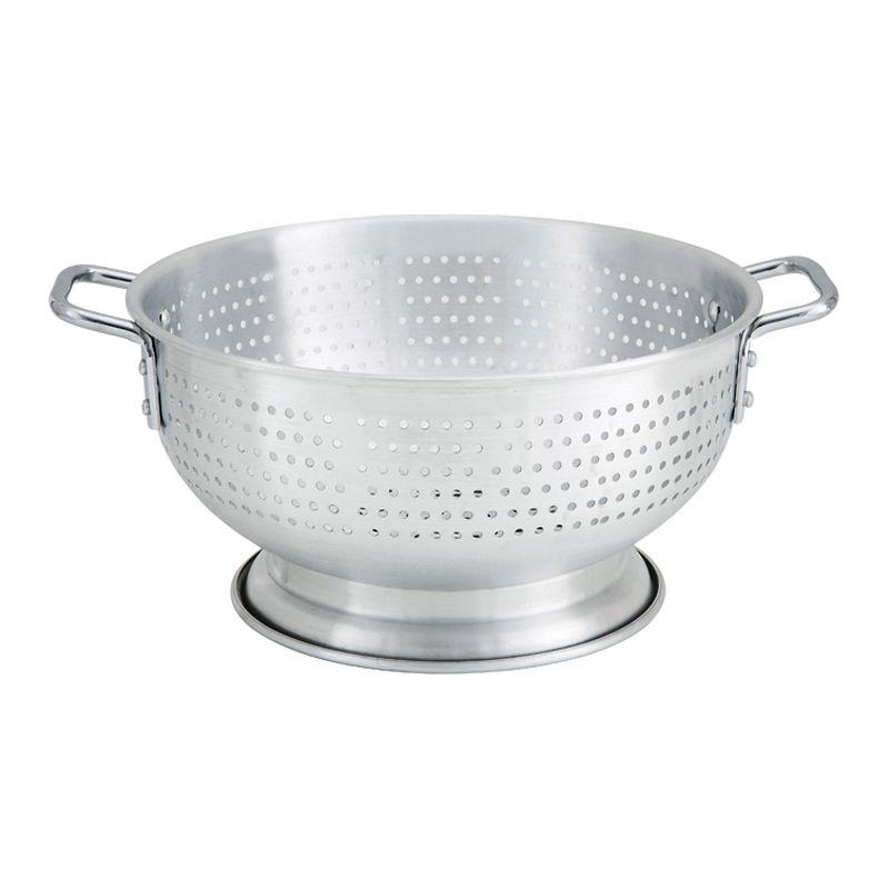 Winco 11-Quart Aluminum Colander with Handles and Base