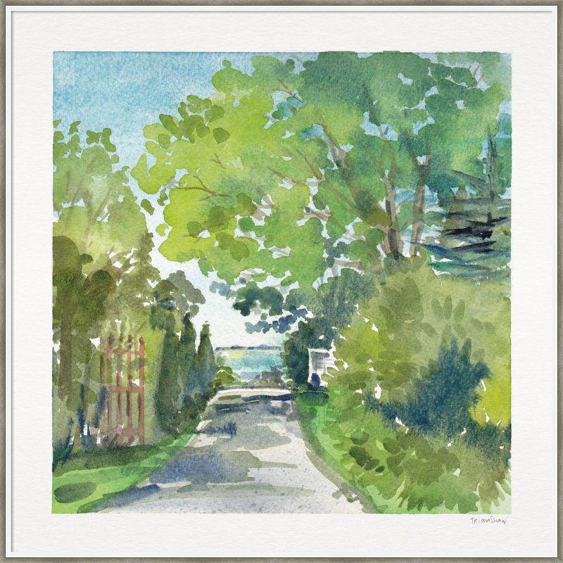 41" x 41" The Lane and Sea by Patricia Shaw Wood Framed Wall Art Print - Amanti Art : Giclee Print, Hardwood Frame