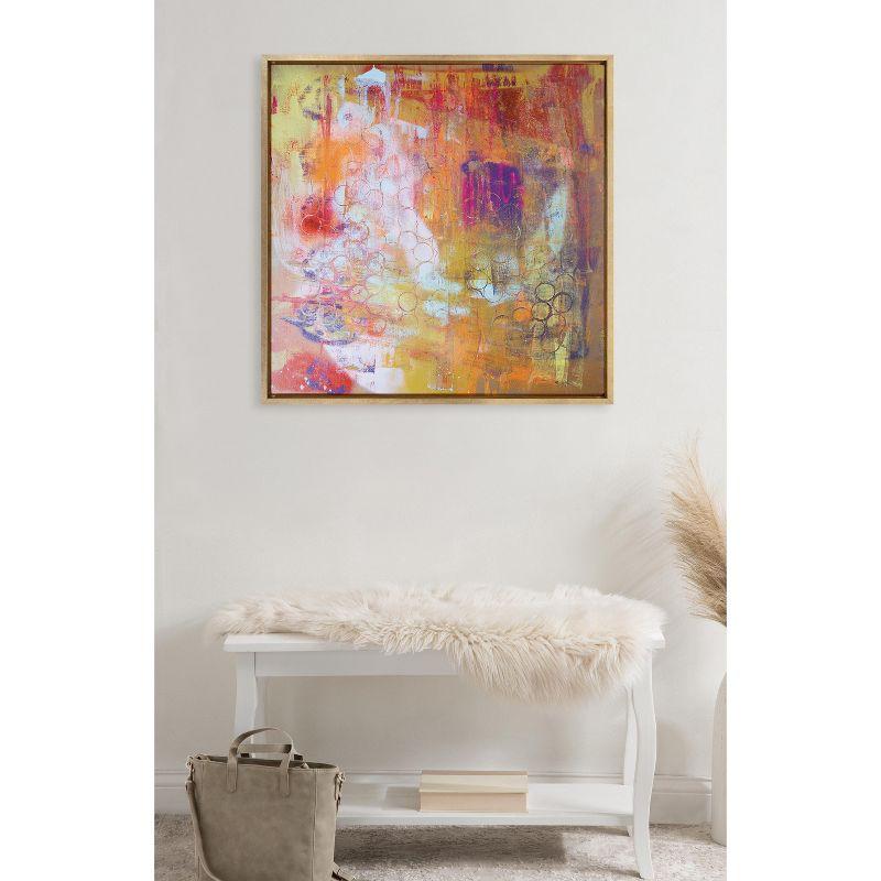 Kate and Laurel Sylvie Changes Framed Canvas by Grant Mahr, 30x30, Bright Gold