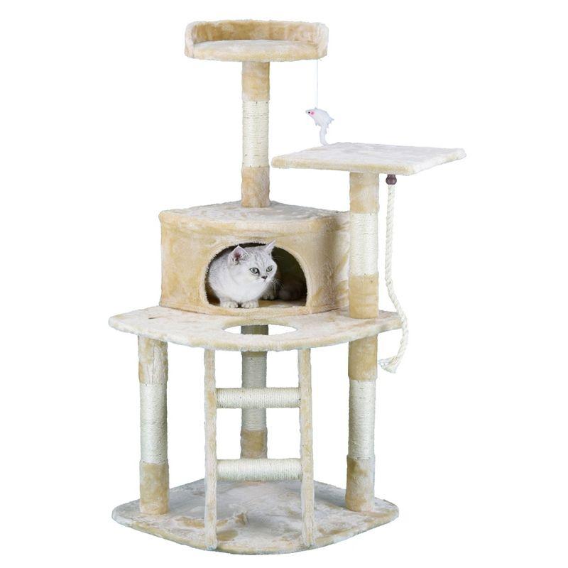 Homessity 49" Economical Cat Tree Condo with Sisal Covered Posts HC-007