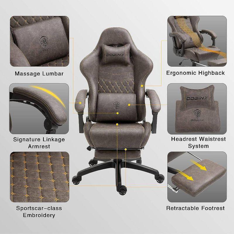 Dowinx Adjustable Ergonomic Swiveling PC & Racing Game Chair with Footrest