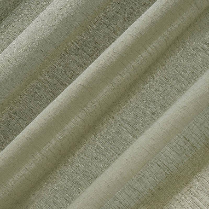 63"x52" Crushed Texture Anti-Dust Sheer Curtain Panel Celadon Green - Clean Window: Modern Linen Rod Pocket