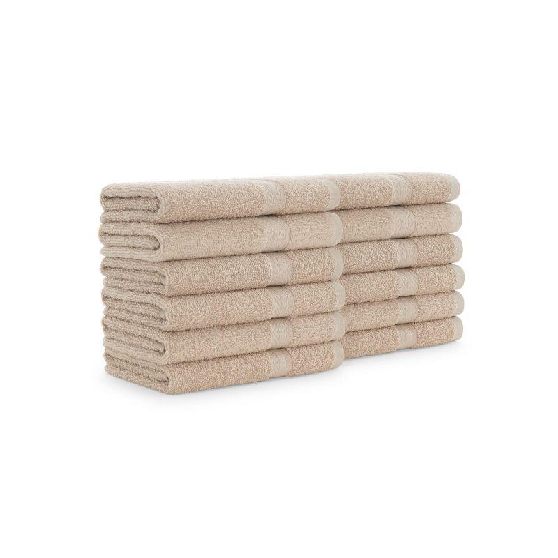 Beige Ring Spun Cotton Hand Towels Pack of 12