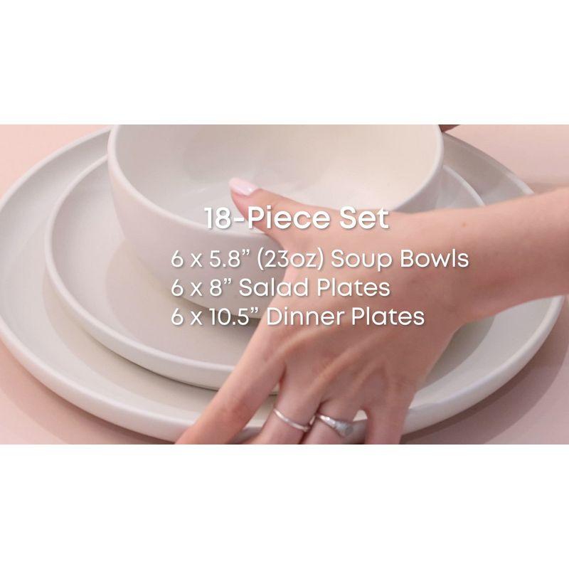 JoyJolt JoyJolt Mesa 6pc Stoneware 8" Salad plate set (Set of 6)