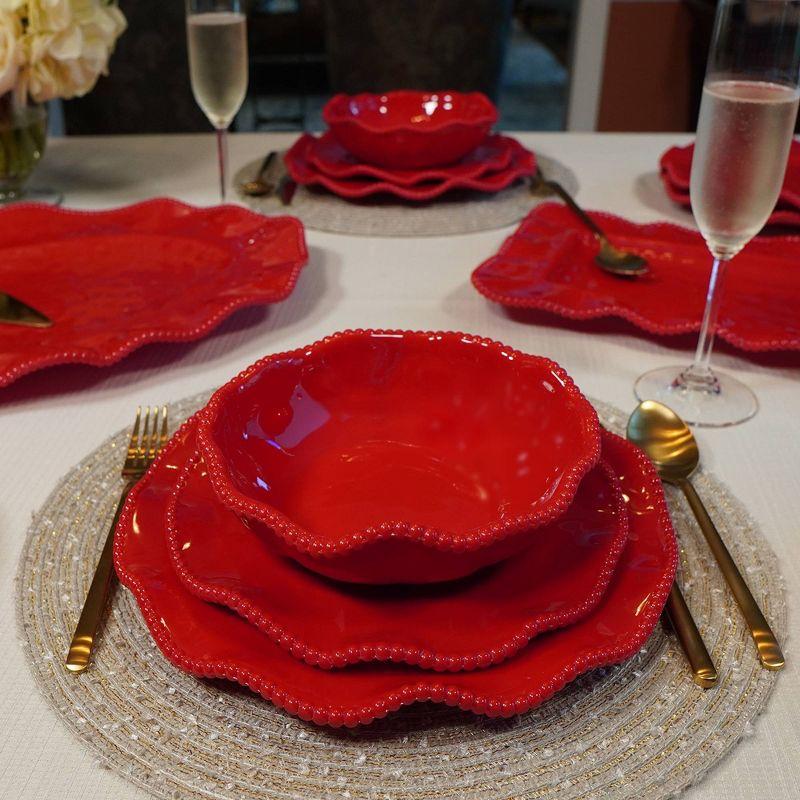 Certified International 12pc Perlette Melamine Dinnerware Set Red