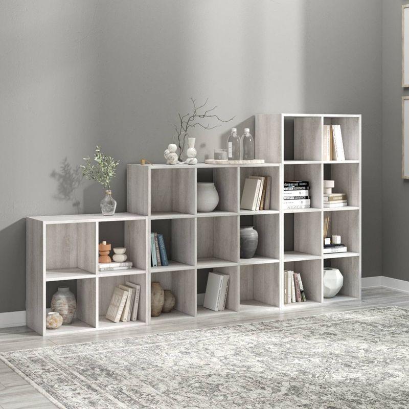 47.05" Paxberry 8 Cube Organizer Whitewash - Signature Design by Ashley: Modern Bookshelf, Storage Cubbies