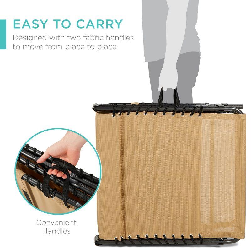 Best Choice Products Patio Chaise Lounge Chair, Outdoor Portable Adjustable Pool Recliner w/ Pillow - Tan